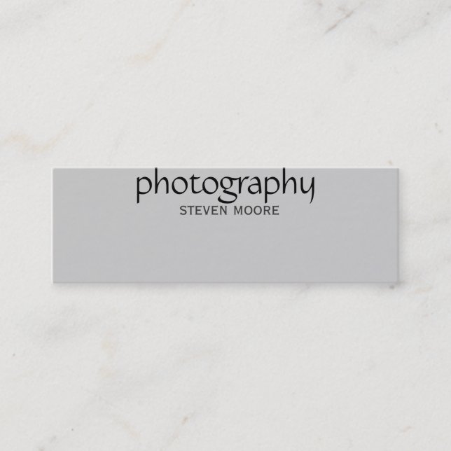 Skinny Black Gray Fotogray Business Card Mini Visitenkarte (Vorderseite)