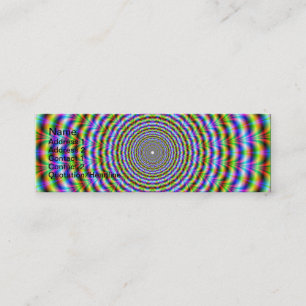 Skinny Business Card Psychedelic Neon Ripples Mini Visitenkarte