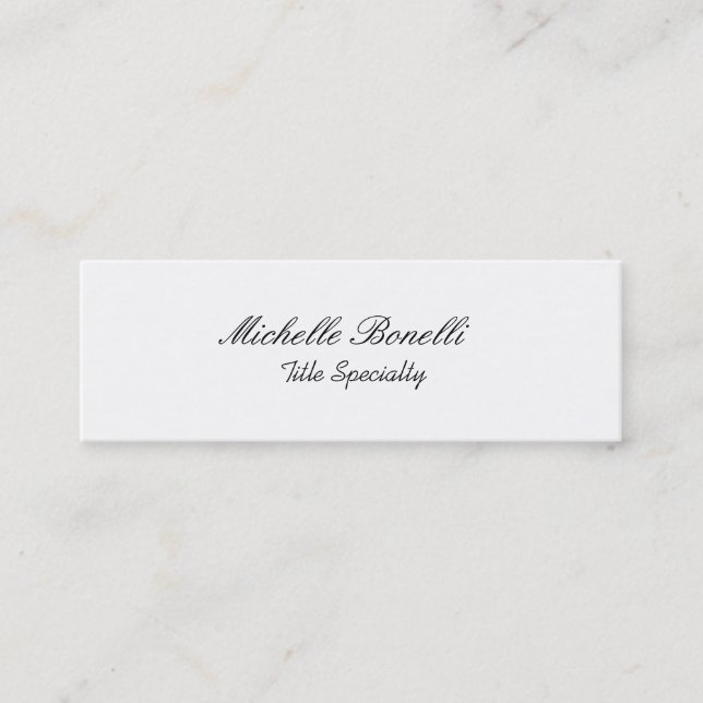 Skinny Classy Stylish Script Business Card Mini Visitenkarte (Vorderseite)
