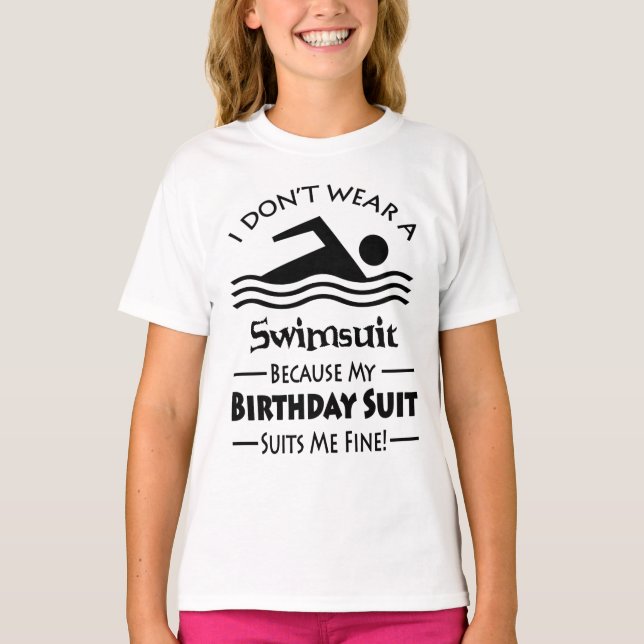 Skinny Dipping Birthday Anzug T-Shirt (Vorderseite)