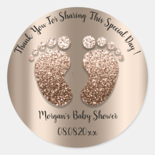 Skinny Glitzer Feet Baby Dusche Gefallen Vielen Da Runder Aufkleber