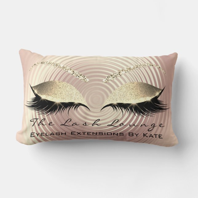 Skinny Gold Glitzer Pink Makeup Eyes Lashes Studio Lendenkissen (Vorderseite)