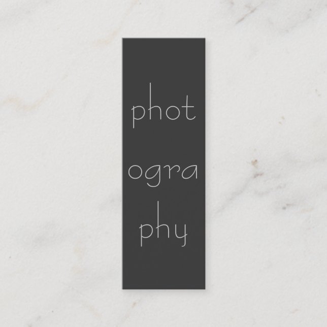 Skinny Gray Fotogray Business Card Mini Visitenkarte (Vorderseite)