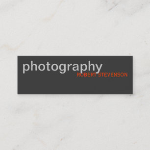 Skinny Gray White Fotografy Business Card Mini Visitenkarte
