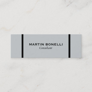 Skinny Grey Black Border Standard Business Card Mini Visitenkarte