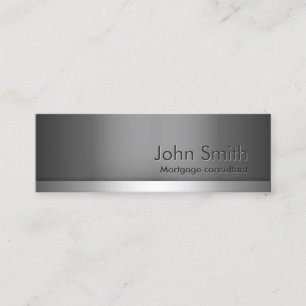 Skinny Metal Mortgage Agent Business Card Mini Visitenkarte