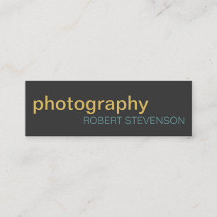 Skinny Modern Fotografy Gray Business Card Mini Visitenkarte