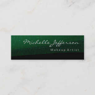 Skinny Modern Green Black Pattern Business Card Mini Visitenkarte