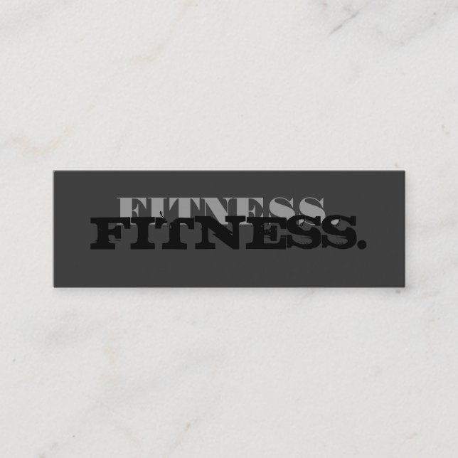 Skinny Niedlich Schlicht Gray Fitness Business Car Mini Visitenkarte (Vorderseite)