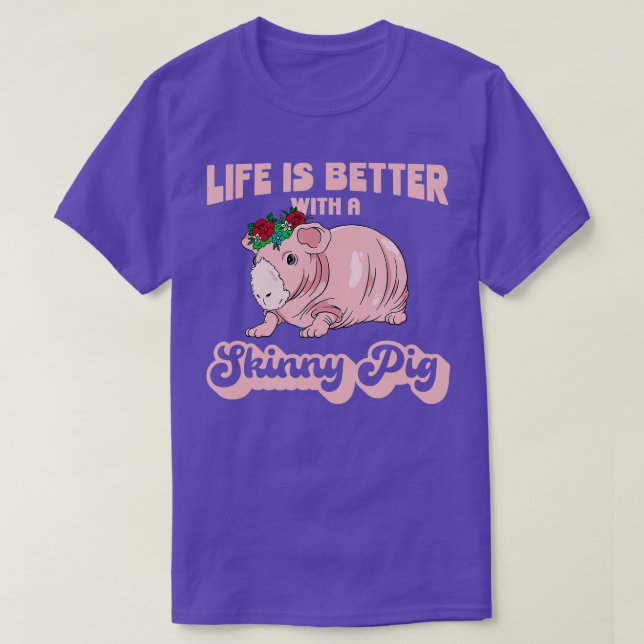 Skinny Pig Lover gibt Cavy Pet Rodent Guinea Pig T-Shirt (Design vorne)