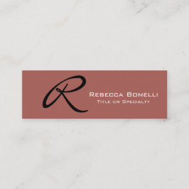 Skinny Redwood Monogram Consultant Business Card Mini Visitenkarte
