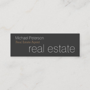 Skinny Schlicht Grau Real Anwesen Agent Business C Mini Visitenkarte