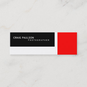 Skinny Schwarz-weiß Red Fotografy Business Card Mini Visitenkarte