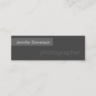 Skinny Size Gray Trendy Fotografy Business Card Mini Visitenkarte