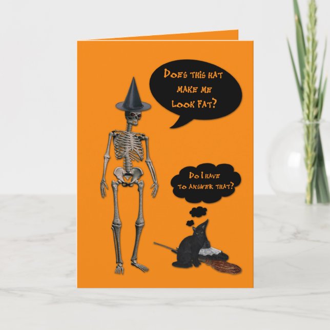 Skinny Skeleton Halloween Card Karte (Vorderseite)