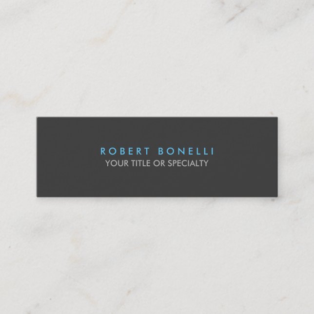 Skinny Slim Gray Blue Trend Standard Business Card Mini Visitenkarte (Vorderseite)
