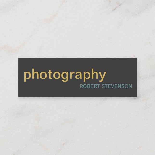 Skinny Slim Schlicht Fotografy Gray Business Card Mini Visitenkarte (Vorderseite)