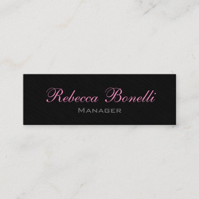Skinny Style Pink Gray Black Manager Business Card Mini Visitenkarte (Vorderseite)