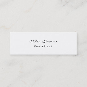 Skinny Stylish Simple Schlicht White Minimalistisc Mini Visitenkarte