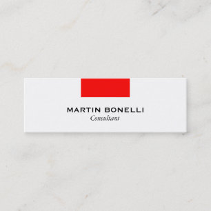 Skinny White Strip Standard Business Card Mini Visitenkarte