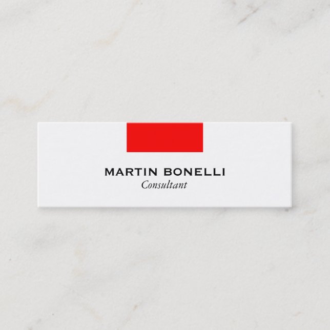Skinny White Strip Standard Business Card Mini Visitenkarte (Vorderseite)