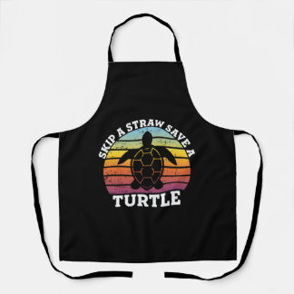 Skip A Straw Rette ein Turtle-Shirt Schürze
