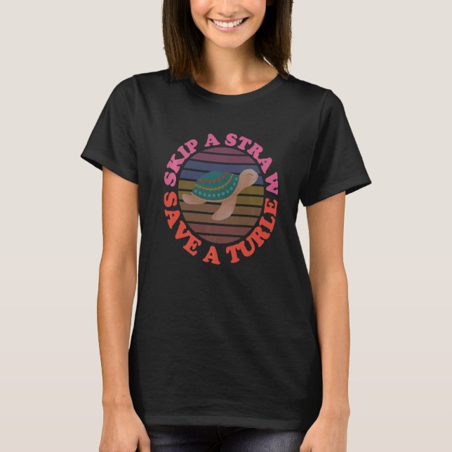 Skip Straw Rettete eine Schildkröte T-Shirt (Vorderseite)
