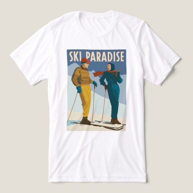 Skiparadies Vintag drucken Tri-Blend Shirt (Design Vorderseite)
