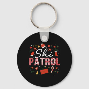 Skipatrouille-Weihnachtsoutfit-Hang-Notfall-Skifah Schlüsselanhänger