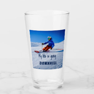 Skipiste Funny Motivierend Schnee Ski Glas
