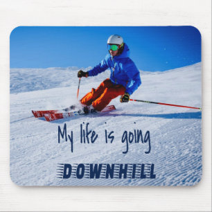 Skipiste Funny Motivierend Schnee Ski Mousepad