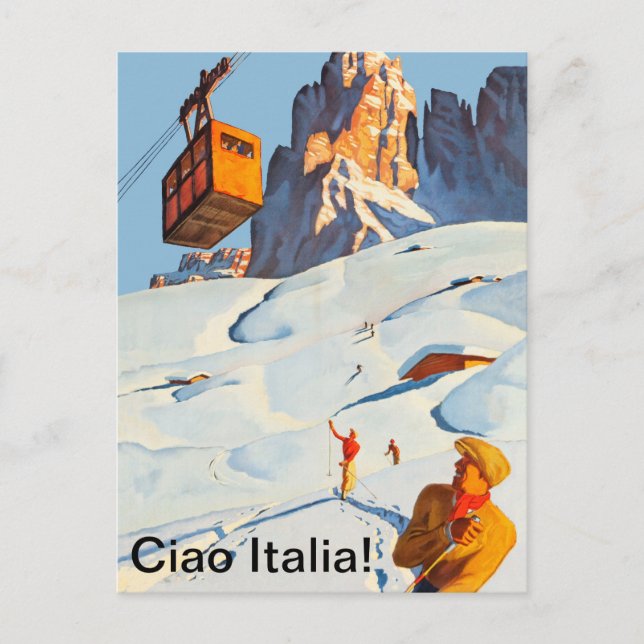 Skipiste in Italien Postkarte (Vorderseite)