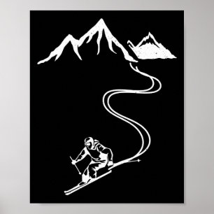 Skipisten Berge Skifahrer Wintersport Poster