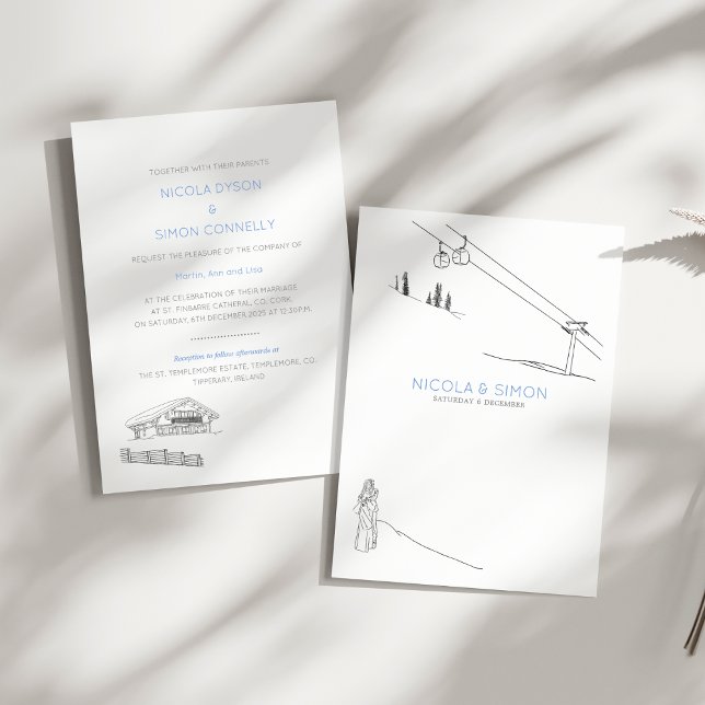 Skipisten in der Liebe Winterberggipfel Einladung (Von Creator hochgeladen)