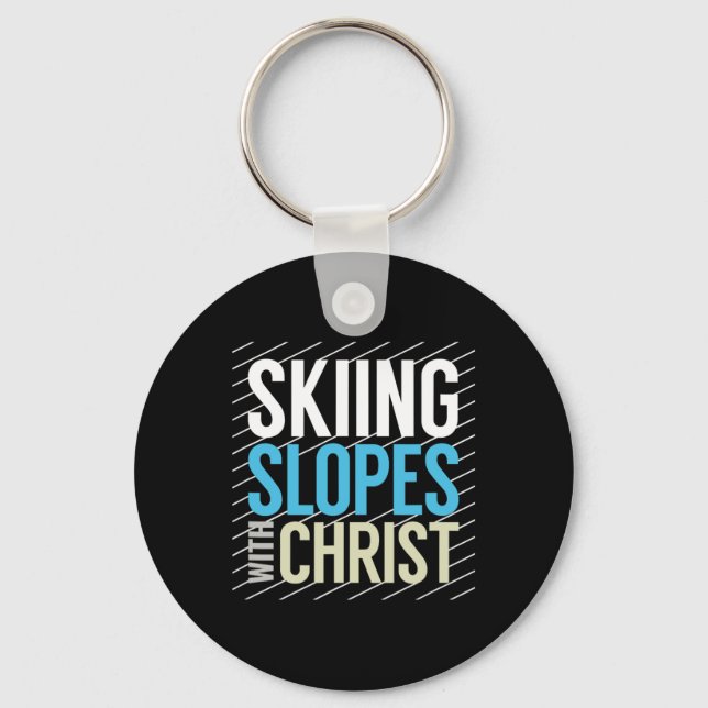 Skipisten mit Jesus Schlüsselanhänger (Vorderseite)