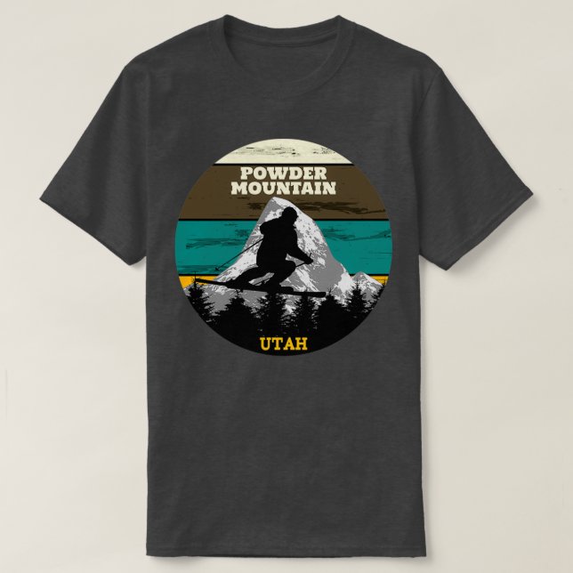 Skipisten Skipowder Mountain Utah T-Shirt (Design vorne)
