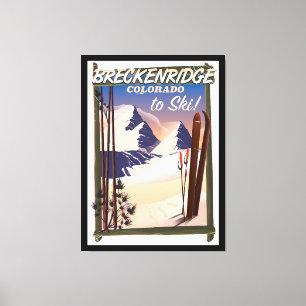 Skiplakat Breckenridges, Colorado Leinwanddruck