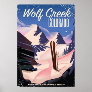 Skiplakat Wolf Creeks Colorado Poster