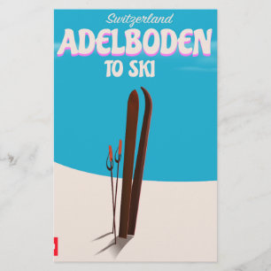 Skiposter Adelboden Schweiz Briefpapier