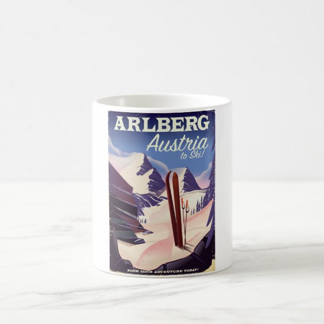 Skiposter Arlberg Austria Tasse (Mittel)