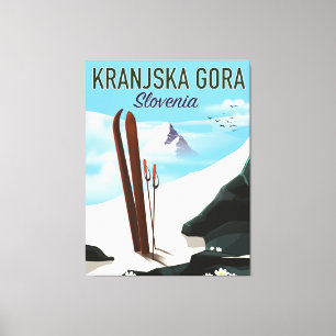 Skiposter Kranjska Gora Slovenien Leinwanddruck