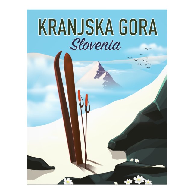 Skiposter Kranjska Gora Slovenije Fotodruck (Vorne)