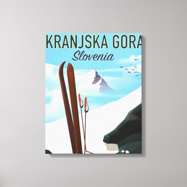 Skiposter Kranjska Gora Slovenije Leinwanddruck (Vorderseite)