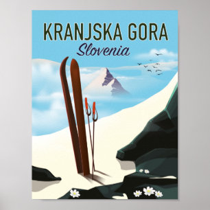 Skiposter Kranjska Gora Slovenije Poster
