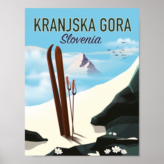Skiposter Kranjska Gora Slovenije Poster (Vorne)