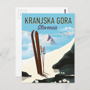 Skiposter Kranjska Gora Slovenije Postkarte