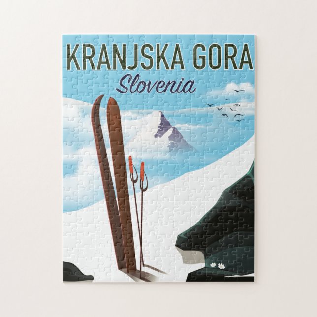 Skiposter Kranjska Gora Slovenije Puzzle (Vertikal)