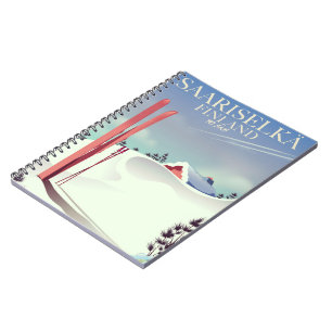 Skiposter Saariselkä Finnland Notizblock