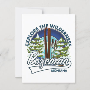 Skiposterlogo von Bozeman Montana Karte