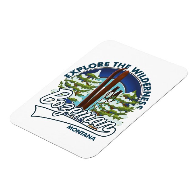 Skiposterlogo von Bozeman Montana Magnet (Linke Seite)